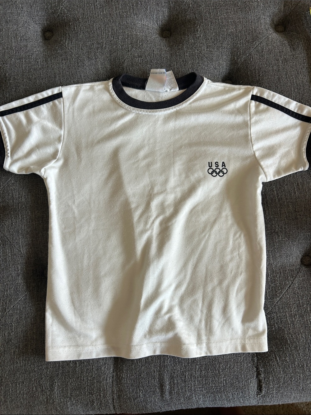 Vintage USA Olympic White & Black Crewneck girls T-Shirt